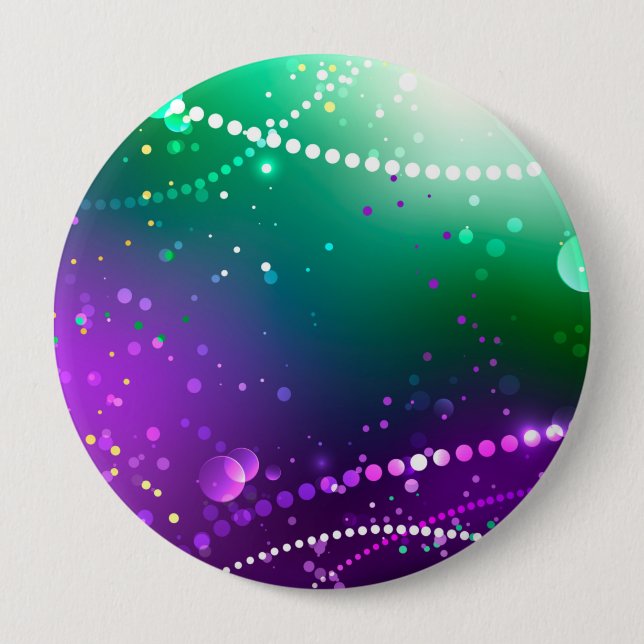 Badge Rond 10 Cm Mardi Gras Festive Purple Background (Devant)