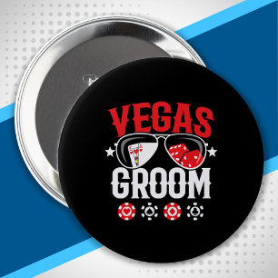 Badge Rond 10 Cm Mariage à Vegas - Marié - Équipe d'enterrement de