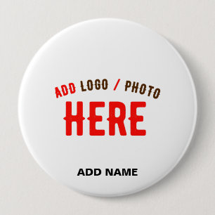 BADGE ROND 10 CM MARQUE BLANCHE MODERNE ET PERSONNALISABLE VÉRIFIÉE