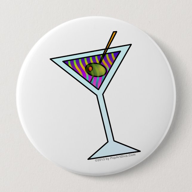 BADGE ROND 10 CM MARTINI ART BUTTONS (Devant)