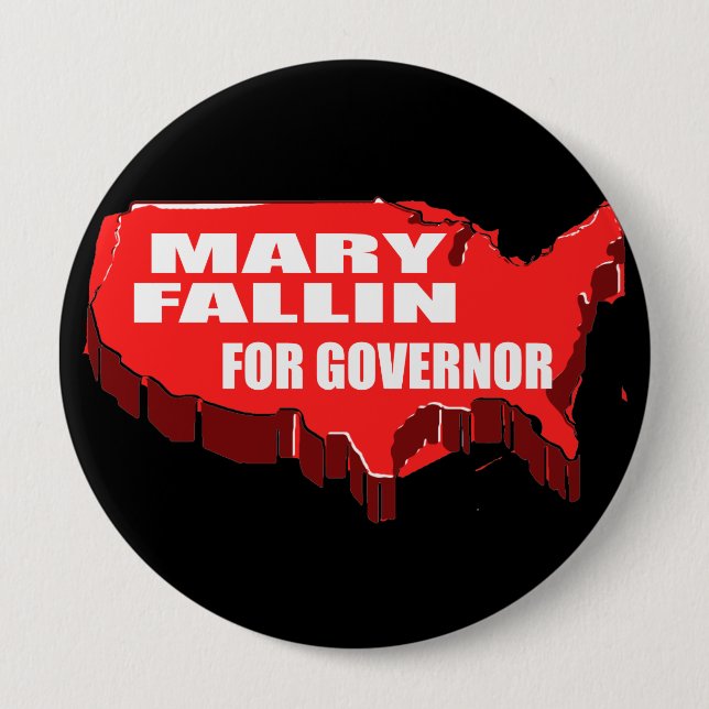 BADGE ROND 10 CM MARY FALLIN POUR GOUVERNEUR (Devant)