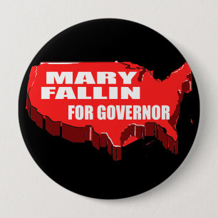 BADGE ROND 10 CM MARY FALLIN POUR LE GOUVERNEUR