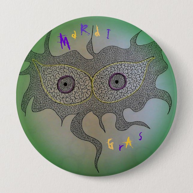 Badge Rond 10 Cm Masque jamais débordant (Devant)