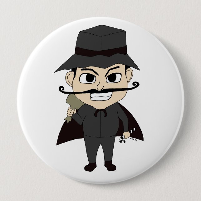 Badge Rond 10 Cm Méchant de Noël (Devant)