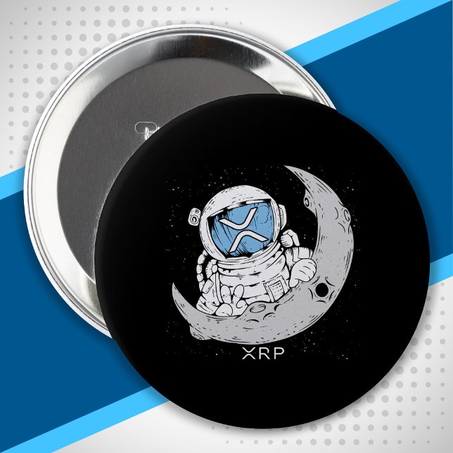 Badge Rond 10 Cm Mème de crypto XRP Cryptomonnaie Cute Astronaut Mo (Créateur téléchargé)