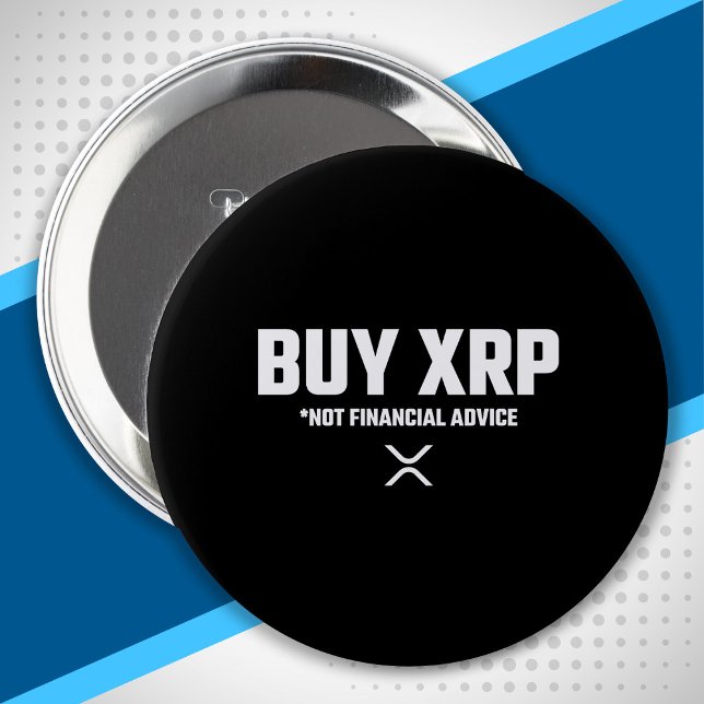 Badge Rond 10 Cm Mème XRP Crypto Pas Conseil Financier Avertissemen (Créateur téléchargé)