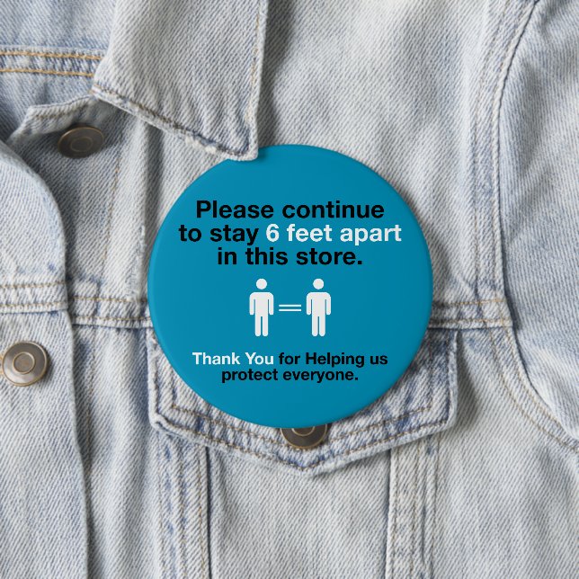 Badge Rond 10 Cm Merci Pour Pratiquer La Distance Sociale (En situation)