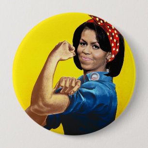 BADGE ROND 10 CM MICHELLE LA RIVETEUSE