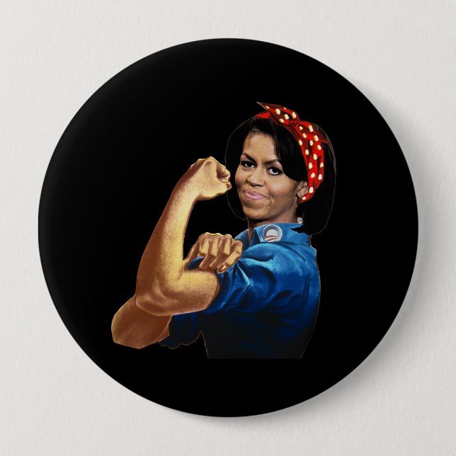 BADGE ROND 10 CM MICHELLE LE RIVETER (Devant)