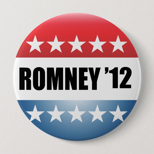 BADGE ROND 10 CM MITT ROMNEY (Devant)