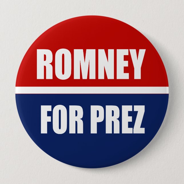 BADGE ROND 10 CM MITT ROMNEY 2012 (Devant)
