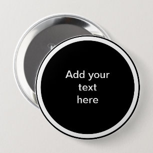 Badge Rond 10 Cm Modèle de cercle noir avec cadre de cercle blanc,