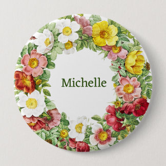 Badge Rond 10 Cm Modèle de germes floraux au printemps