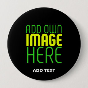 BADGE ROND 10 CM MODÈLE DE TEXTE D'IMAGE NOIRE SIMPLE ET MODERNE