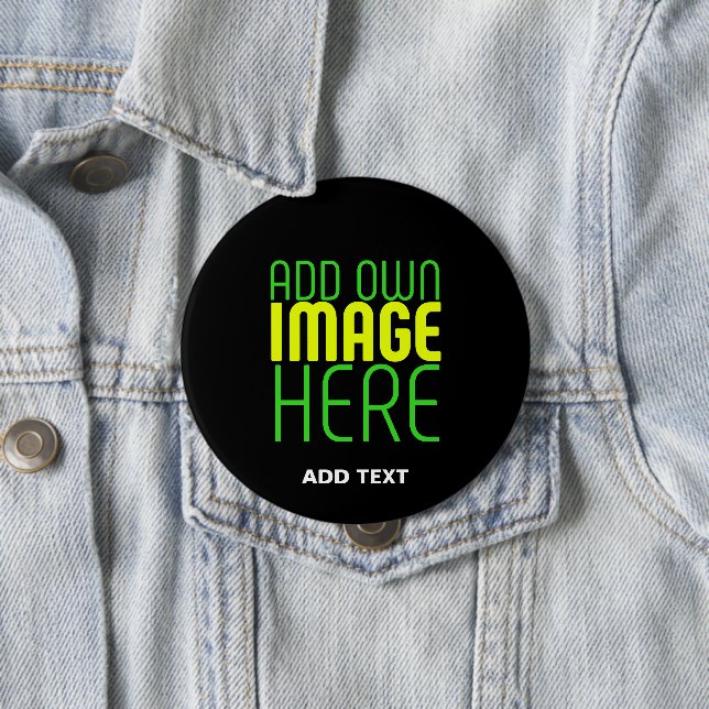 BADGE ROND 10 CM MODELE DE TEXTE D'IMAGE NOIRE SIMPLE ET MODIFIABLE (En situation)