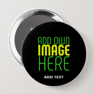 BADGE ROND 10 CM MODELE DE TEXTE D'IMAGE NOIRE SIMPLE ET MODIFIABLE