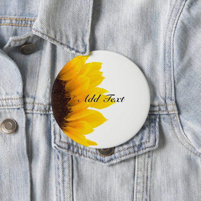 Badge Rond 10 Cm Modèle tournesol (En situation)