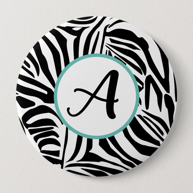 Badge Rond 10 Cm Modèle Zebra (Devant)