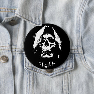 Badge Rond 10 Cm Moissonneur d'âmes : La Peur Incarnée