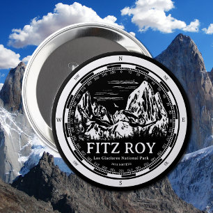 Badge Rond 10 Cm Mont Fitz Roy - Cerro Chaltén Amérique du Sud