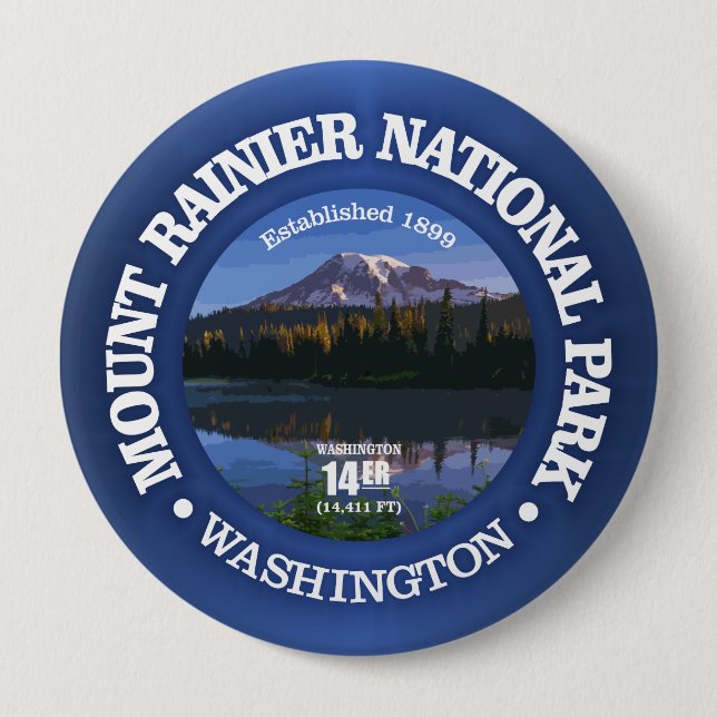 Badge Rond 10 Cm Mont Rainier NP2 (Devant)