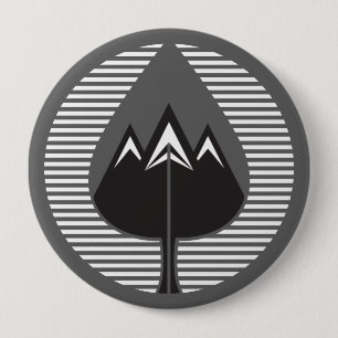 Badge Rond 10 Cm montagnes d'automne