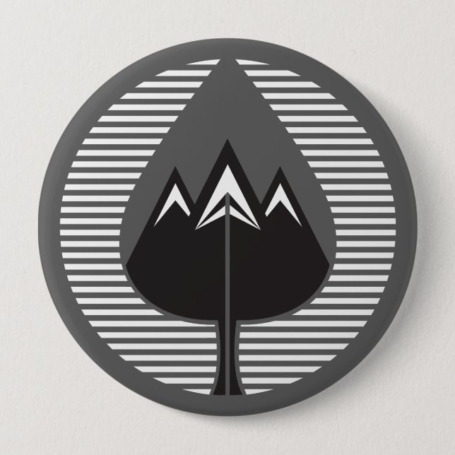 Badge Rond 10 Cm montagnes d'automne (Devant)