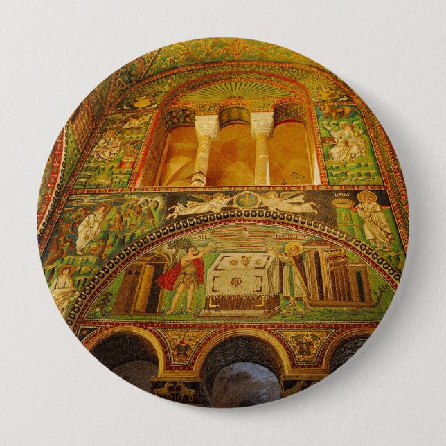 Badge Rond 10 Cm Mosaïques de Ravenne (Devant)