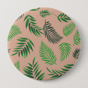 Badge Rond 10 Cm Motif de feuilles tropicales 10