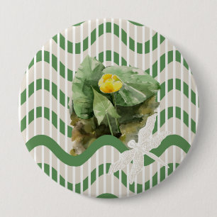 Badge Rond 10 Cm Motif de nénuphars