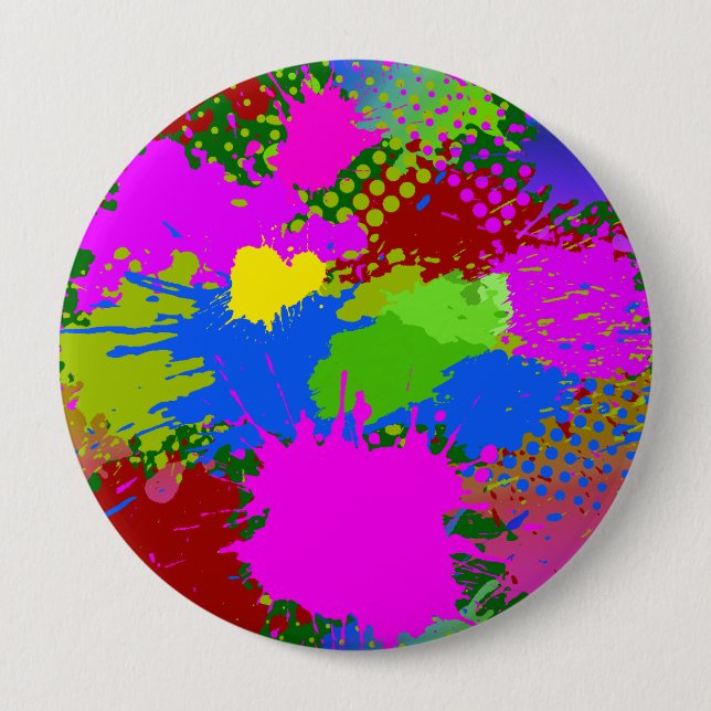 Badge Rond 10 Cm Motif de projection de peinture 3 (Devant)