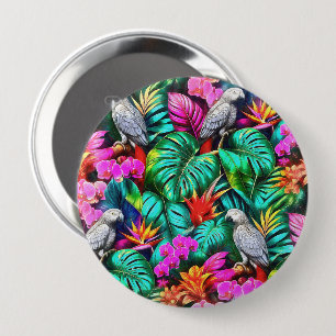 Badge Rond 10 Cm Motif de surface sans couture Jungle Dreams avec p