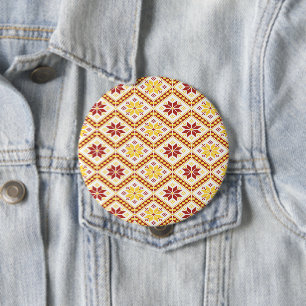 Badge Rond 10 Cm motif en tissu floral