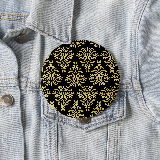 Badge Rond 10 Cm Motif Mendela, Or (En situation)