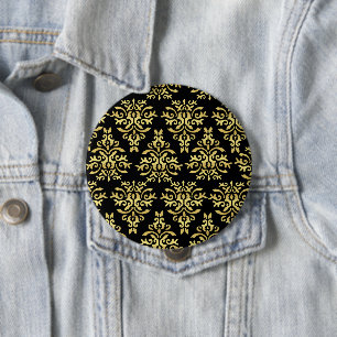 Badge Rond 10 Cm Motif Mendela, Or