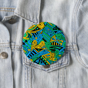 Badge Rond 10 Cm Motif Peint À La Main Et Numériquement Art 21
