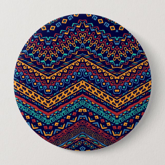 Badge Rond 10 Cm Motifs ethniques (Devant)