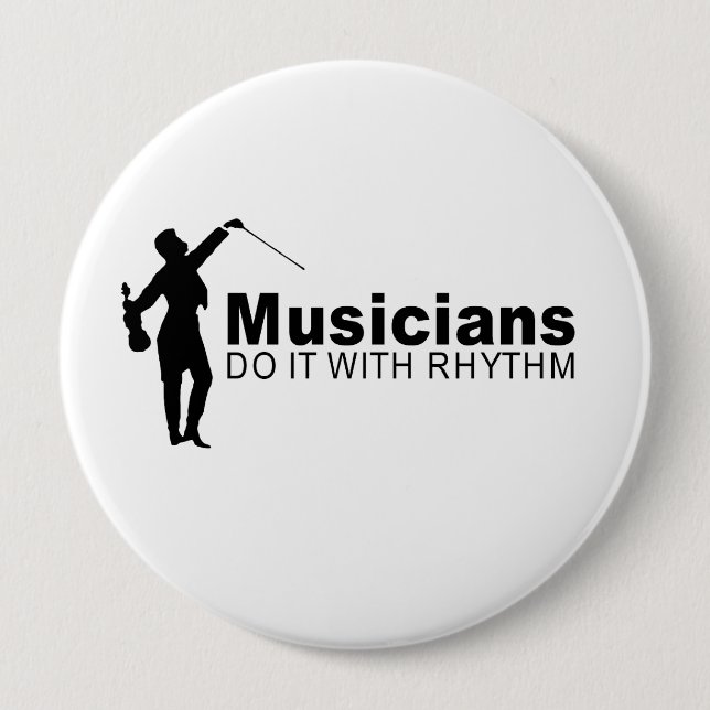 Badge Rond 10 Cm Musiciens (Devant)
