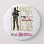 Badge Rond 10 Cm My grandson is a soldier proud army grandma gift<br><div class="desc">My grandson is a soldier proud army grandma gift</div>