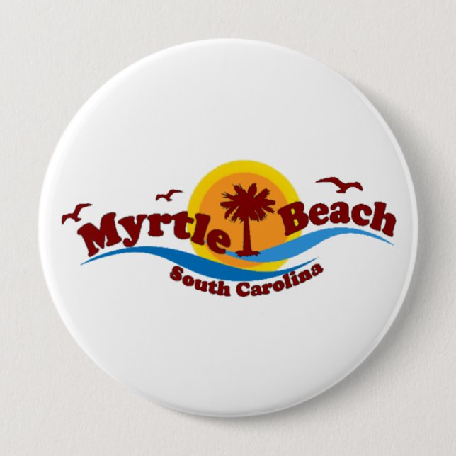 Badge Rond 10 Cm Myrtle Beach. (Devant)