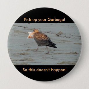 Badge Rond 10 Cm Ne polluez pas sur le bouton de plages