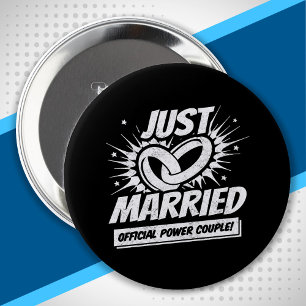 Badge Rond 10 Cm Newlywed - Wedding Honeymoon Couple - Just Married