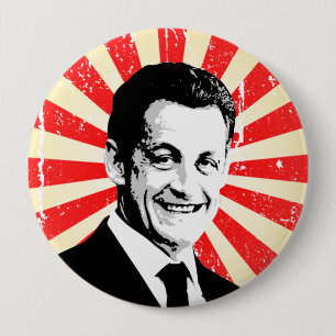 Badge Rond 10 Cm Nicolas Sarkozy