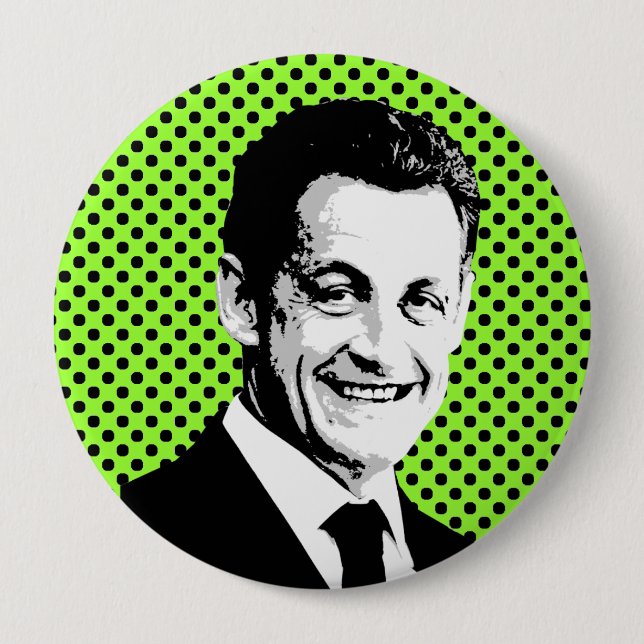 Badge Rond 10 Cm Nicolas Sarkozy (Devant)