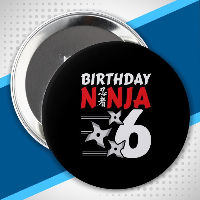 Badge Rond 10 Cm Ninja fête d'anniversaire - Anniversaire Ninja 6 (Créateur téléchargé)