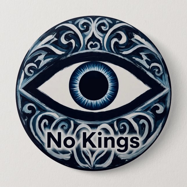 Badge Rond 10 Cm NoKingsEvilEye  (Devant)