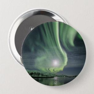 Badge Rond 10 Cm Northern Lights Norvège
