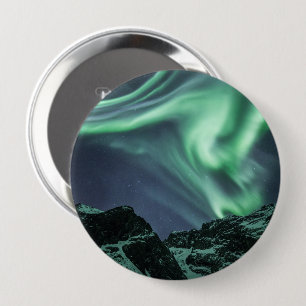 Badge Rond 10 Cm Northern Lights Norvège