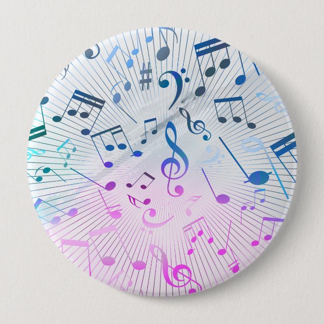 Badge Rond 10 Cm Notes de musique (Devant)