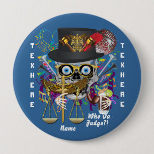 Badge Rond 10 Cm Notes de vue de couleurs du juge 30 de mardi gras